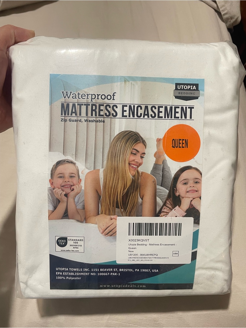 Amazon White Waterproof Mattress Encasement - Queen